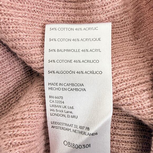 Free People Malibu Surf Sweater Large Oversized Mauve Pink Fall Slouchy Relaxed - Picture 9 of 15